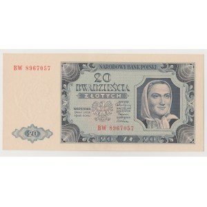 20 złotych 1948 seria BW papier prążkowany