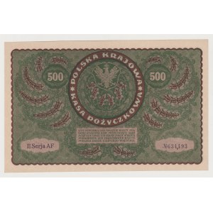 500 marek 08.1919 II Serja AF rzadkie
