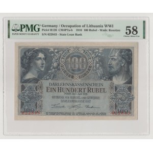 Poznan 100 Rubel 1916 6 Zahlen