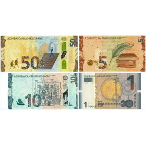 Azerbaijan Lot of 4 Banknotes 2017 - 2021
