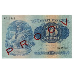 Estonia 10 Krooni 1928 Specimen