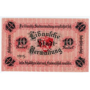 Latvia Libava 10 Roubles 1915