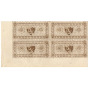 Latvia Libava 4 x 25 Kopeks 1915 Uncut Sheet