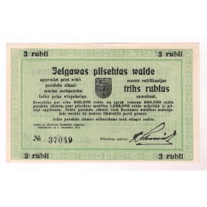 Latvia Mitau 3 Roubles 1918