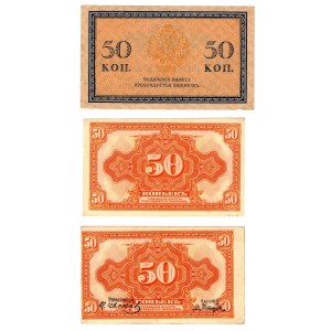 Russia 3 x 50 Kopeks 1915 -1918