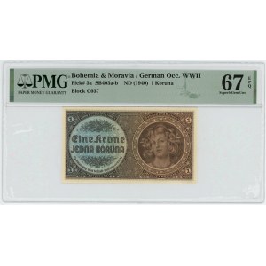 Bohemia & Moravia 1 Koruna 1940 PMG 67 EPQ