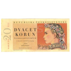 Czechoslovakia 20 Korun 1949 Specimen