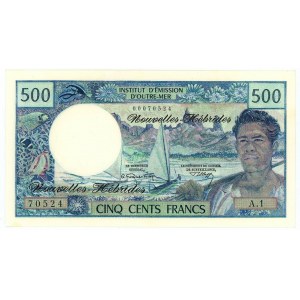 New Hebrides 500 Francs 1970 (ND)