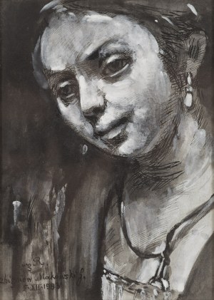 Zbigniew Makowski (1930 Warszawa - 2019 Warszawa), Portret kobiety , 1983