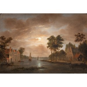 Dutch landscape painter, 18th century, Night Landscape