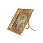 Marie de' Medici, Watercolour miniature in gilded metal frame