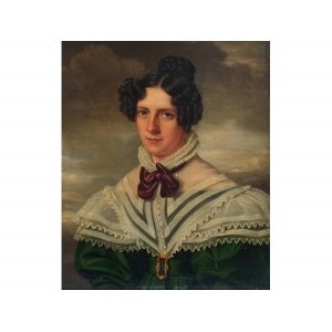 Portrait of a woman, Oil on metal