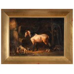 German/English painter, 19th century, In the stable