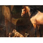 German/English painter, 19th century, In the stable