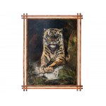 Masterly painting, End of 19th century, Portrait of a tiger