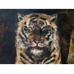 Masterly painting, End of 19th century, Portrait of a tiger