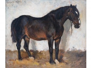 Ludwig Koch, Vienna 1866 - 1934 Vienna, Horse in stable