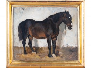 Ludwig Koch, Vienna 1866 - 1934 Vienna, Horse in stable