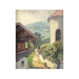 Unknown painter, In the manner of Hans Weber-Tyrol, Village landscape