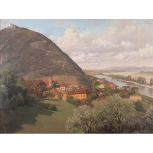 Karl Maria Schuster, Purkersdorf 1871 - 1953 Vienna, View of the Kahlenberg village