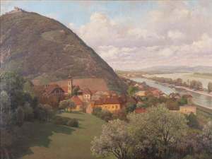Karl Maria Schuster, Purkersdorf 1871 - 1953 Vienna, View of the Kahlenberg village