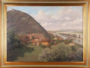 Karl Maria Schuster, Purkersdorf 1871 - 1953 Vienna, View of the Kahlenberg village