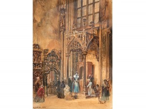 Rudolf von Alt, Vienna 1812 - 1905 Vienna, Church interior