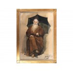 Eugene von Blaas, Albano Laziale 1843 - 1932 Venice, Monk with umbrella