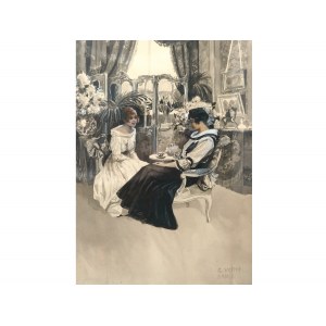 Eduard Veith, Neutitschein 1858 - 1925 Vienna, Two ladies in the salon