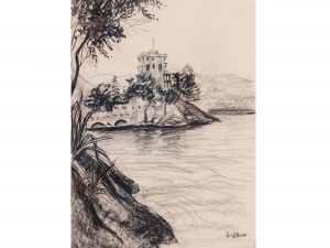 Leontine von Littrow, Trieste 1860 - 1925 Abbazia, Coastal landscape near Abbazia