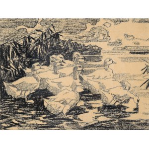 Alexander Koester, Neustadt 1864 - 1932 Munich, Ducks at the pond