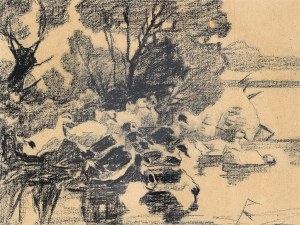 Alexander Koester, Neustadt 1864 - 1932 Munich, Ducks on the shore