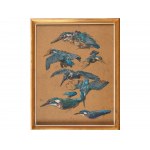 Alexander Pock, Znojmo 1871 - Vienna 1950, Kingfisher studies