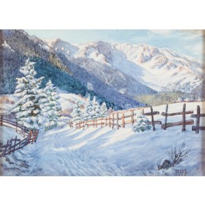 Franz Motz, Austria, 20th century, Winter landscape