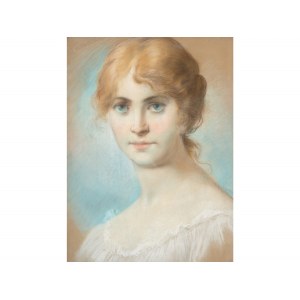 Portrait of a girl, Pastel chalk on paper, Around 1920/40