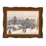 Emmerich Kirall, Moravian Schönberg 1875 - 1939 Vienna, Christmas market at the farm