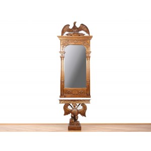 Top console table in the style of the Russian Empire, Wood carved and bronzed, Marble slab