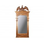 Top console table in the style of the Russian Empire, Wood carved and bronzed, Marble slab