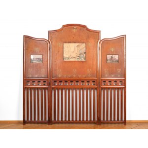 Screen, Inside three watercolours with vedutes of Vienna, Around 1900