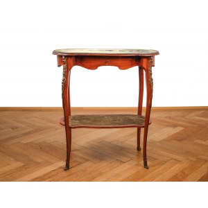 Table with watercolour painting, Louis XIV, Around 1900
