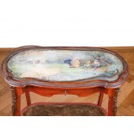Table with watercolour painting, Louis XIV, Around 1900
