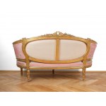 Five-piece seating set: 1 bench & 4 armchairs, Louis XVI style around 1900
