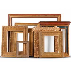 Convolute frames (8 pieces), Wood carved