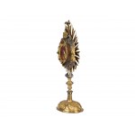 Monstrance, Silver, brass gold-plated, With the Holy Spirit, God the Father and two flying angels