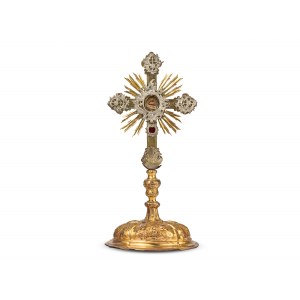 Reliquary monstrance, St. Liborius, Brass gold & silver-plated, with silver applications