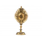 Reliquary monstrance, St. Anthony (?), Brass gold-plated, with silver applications