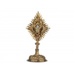 Reliquary monstrance, Cross with seal, Silver? Gold-plated
