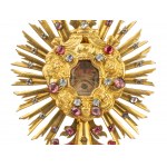 Reliquary monstrance, S. Crucis and St. Francis, with reverse seal, Brass gold-plated