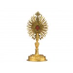 Reliquary monstrance, S. Crucis and St. Francis, with reverse seal, Brass gold-plated