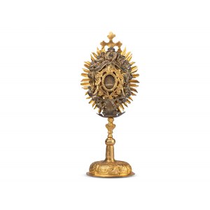 Reliquary monstrance, St. Francis, Brass gold-plated
